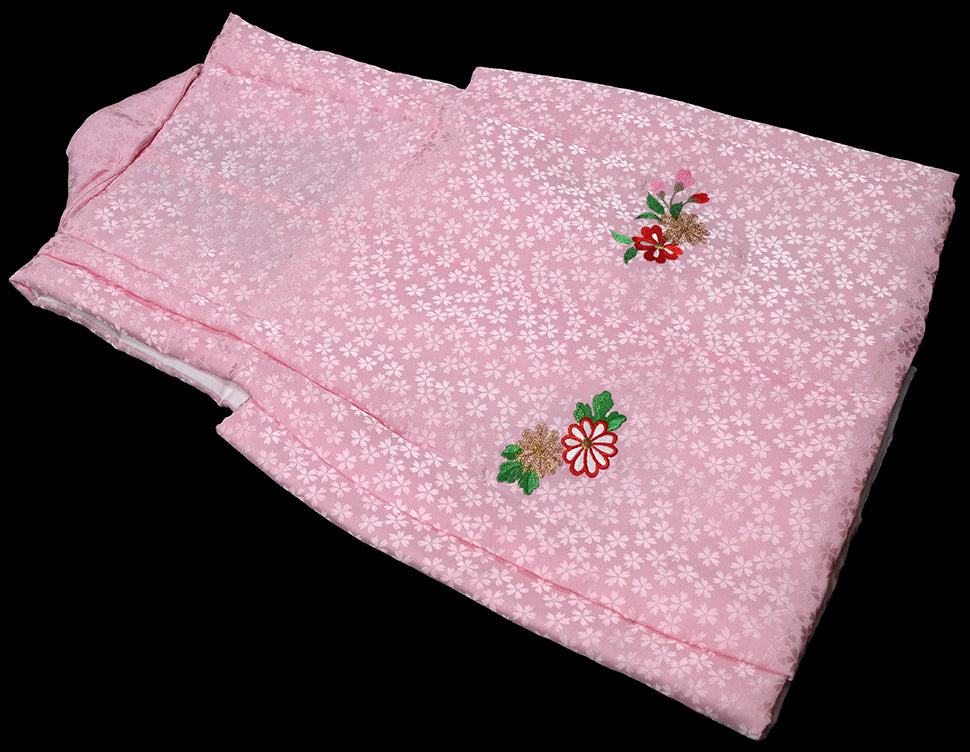 七五三 女児三歳用被布セット正絹 初節句 新品ht305