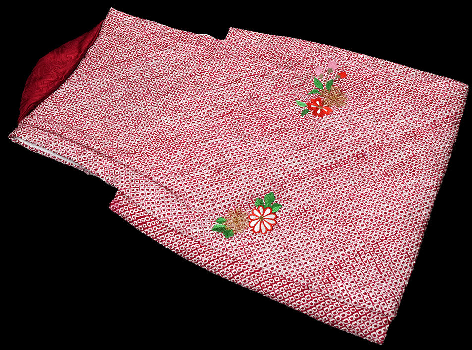 七五三 女児三歳用被布セット正絹 初節句 新品ht318