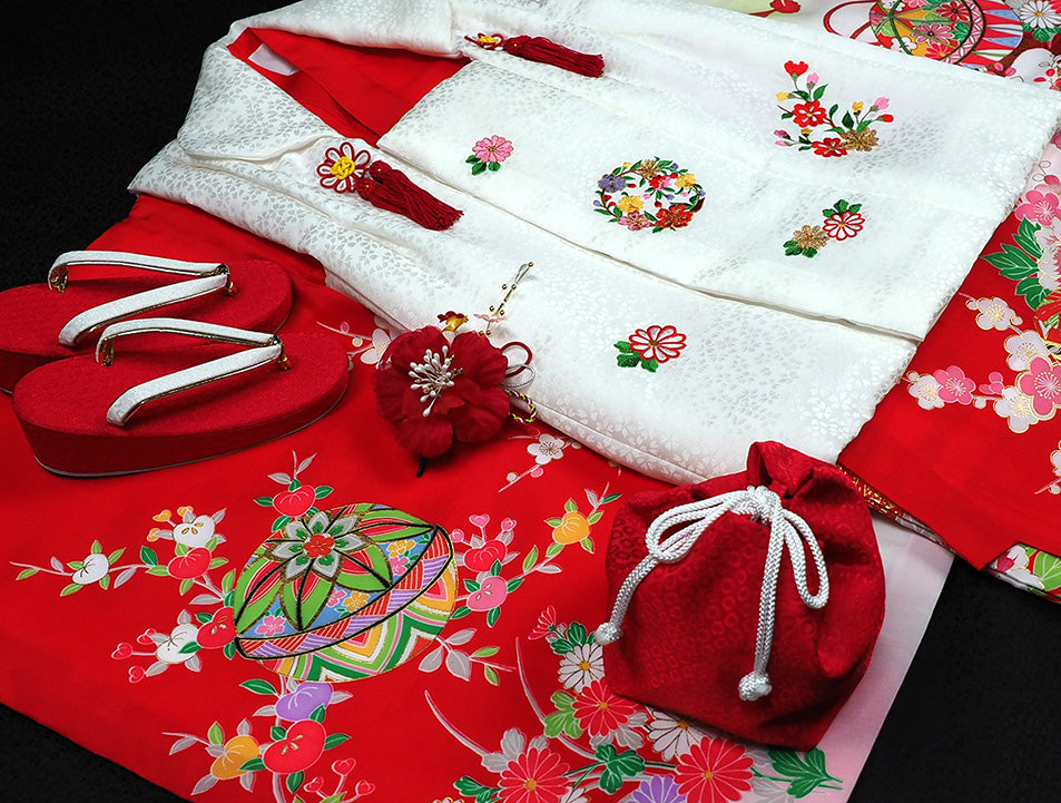 七五三 着物 3歳 女の子 正絹 被布セット 新品73jc1013