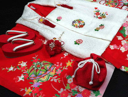 七五三 着物 3歳 女の子 正絹 被布セット 新品73jc1013