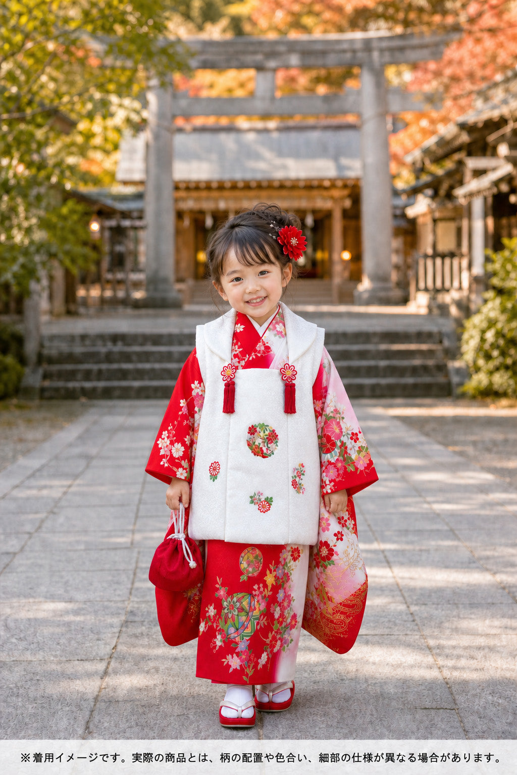 七五三 着物 3歳 女の子 正絹 着物 被布セット 新品 73jc1013