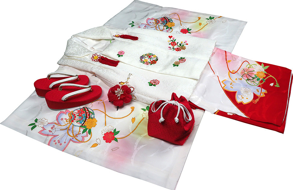 七五三 3歳 女児 女の子 正絹 三歳 被布セット 新品73jb1207