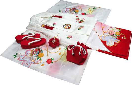 七五三 3歳 女児 女の子 正絹 三歳 被布セット 新品73jb1207