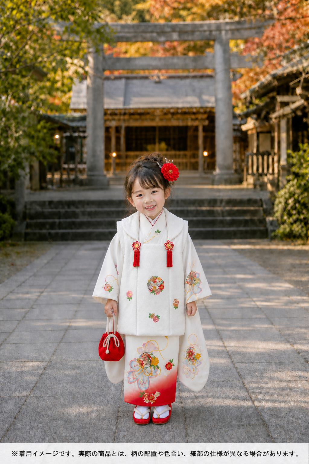 七五三 着物 3歳 女の子 正絹 着物 被布セット 新品 73jb1207