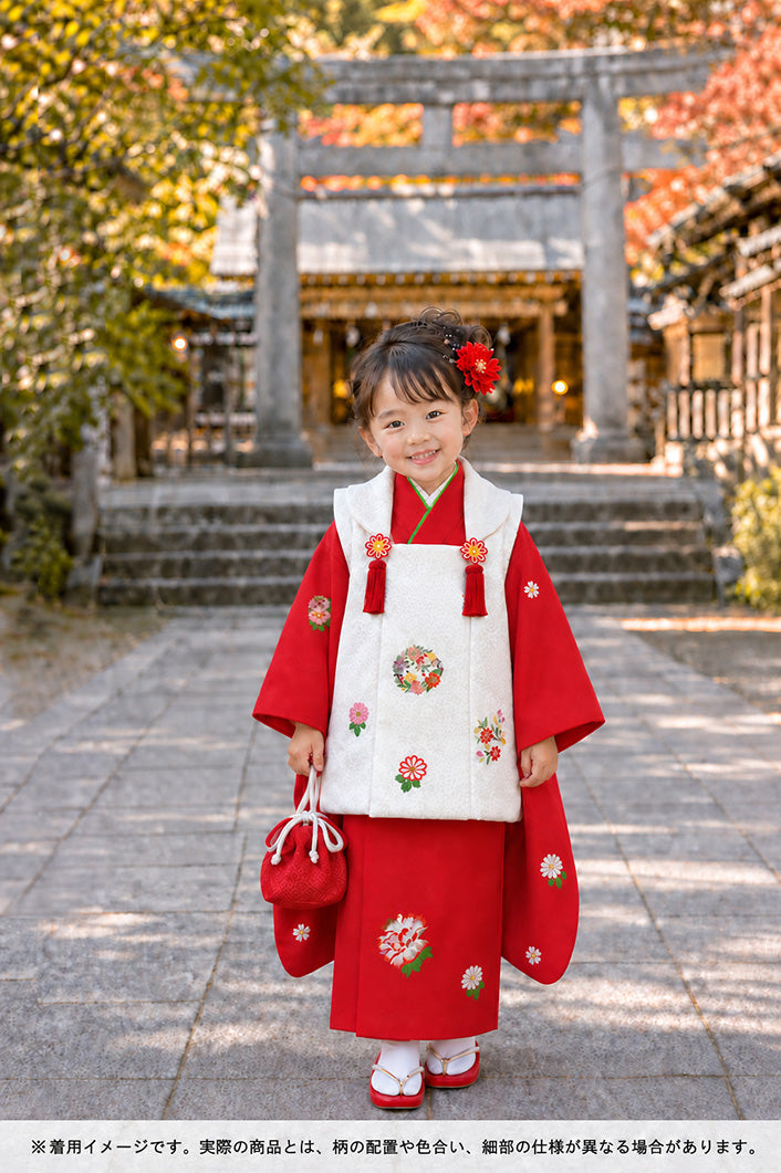 お宮参り 女の子 着物 女児祝着 正絹 のしめ 初着 産着 新品j3901