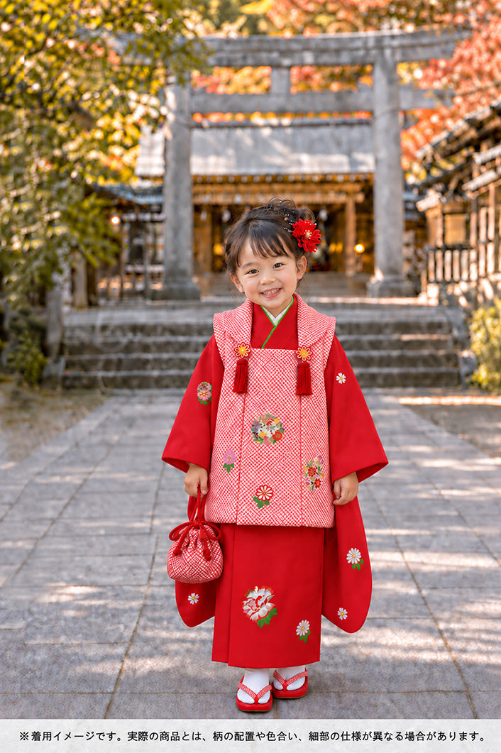 お宮参り 女の子 着物 女児祝着 正絹 のしめ 初着 産着 新品j3901