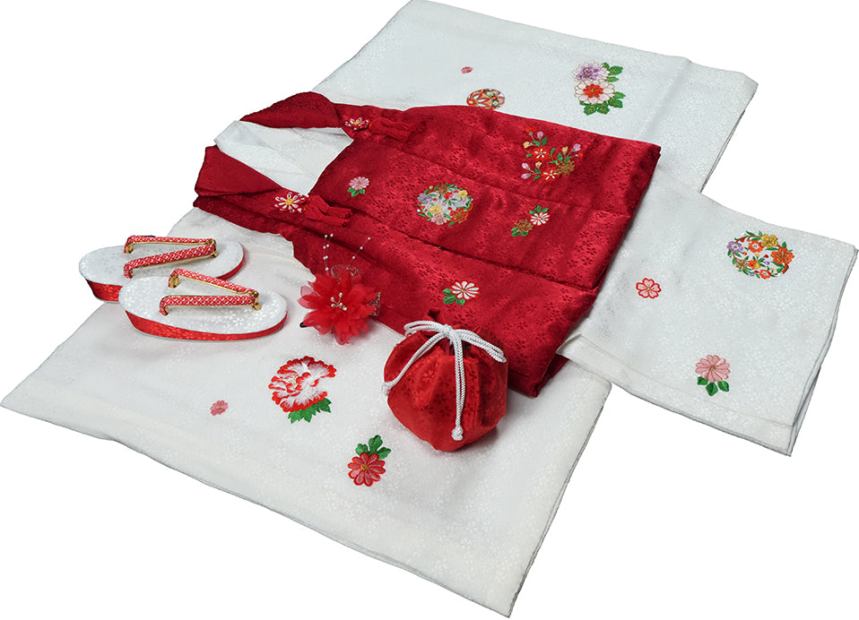 七五三 着物 3歳 女の子【正絹】着物 被布セット 新品 73jc3902