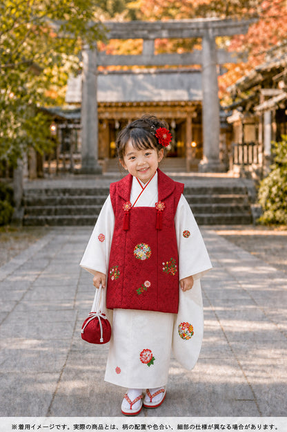 七五三 着物 3歳 女の子【正絹】着物 被布セット 新品 73jc3902