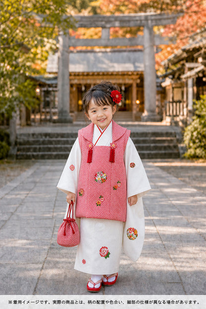 七五三 着物 3歳 女の子【正絹】着物 被布セット 新品 73jd3902
