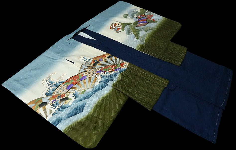 七五三 男の子 5歳用【羽織・着物・長襦袢 3点セット】75d275