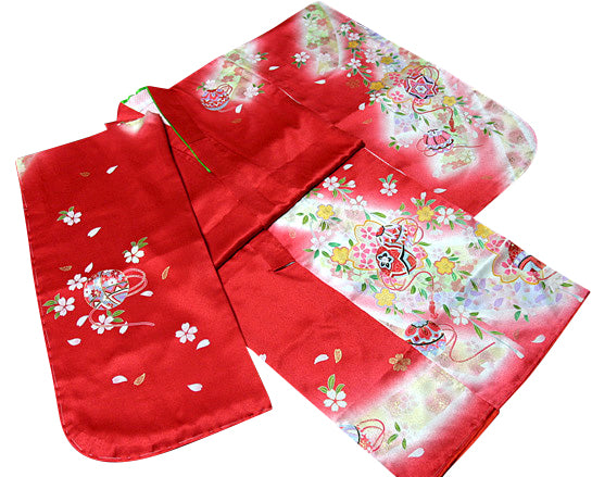 七五三 着物 7歳 正絹 新品77j681