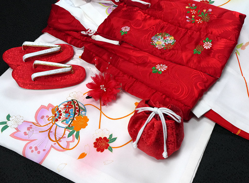 七五三 着物 3歳 女の子 正絹 着物 被布セット 新品 73jc1207