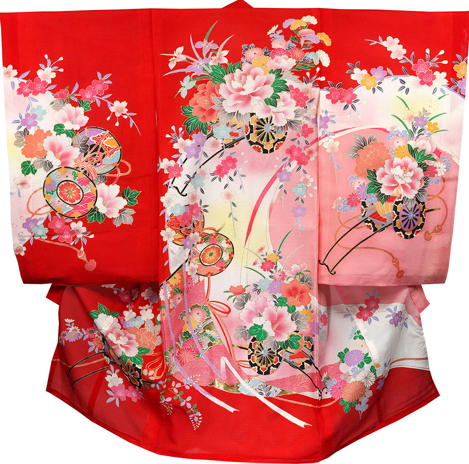 【夏専用】 絽 お宮参り 着物 女の子 正絹 祝着 初着 j701