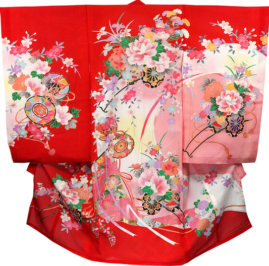 【夏専用】 絽 お宮参り 着物 女の子 正絹 祝着 初着 j701
