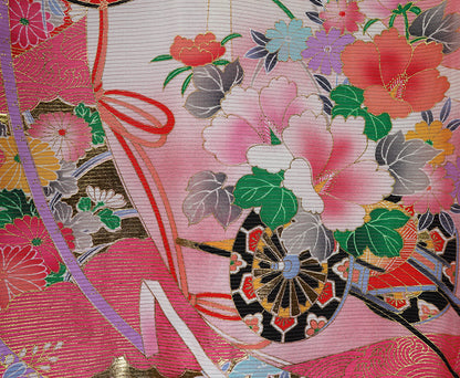 【夏専用】 絽 お宮参り 着物 女の子 正絹 祝着 初着 j701
