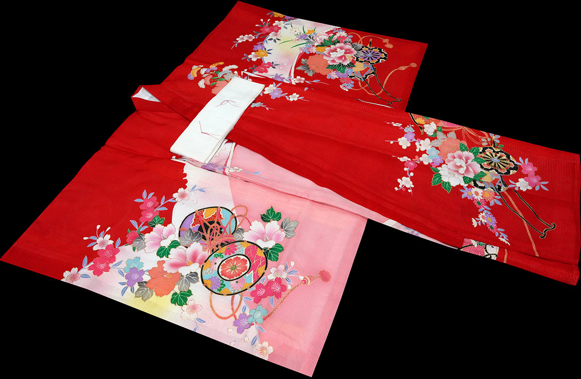 【夏専用】 絽 お宮参り 着物 女の子 正絹 祝着 初着 j701
