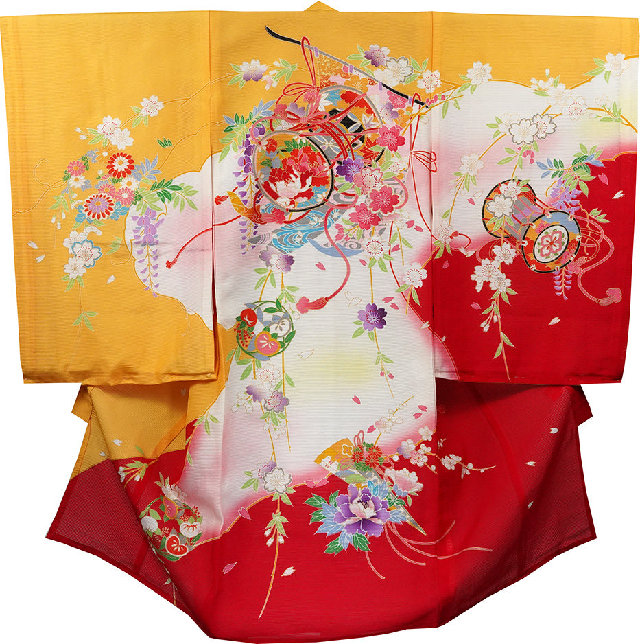 【夏専用】 絽 お宮参り 着物 女の子 正絹 祝着 初着 j722