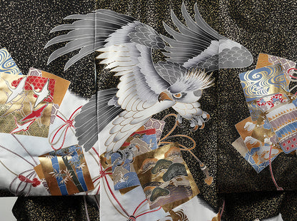 お宮参り 着物 男の子 男児祝着 正絹のしめ 初着 新品d2041