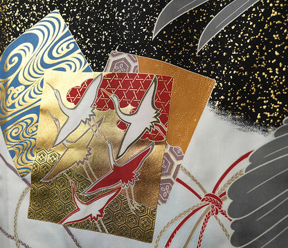 お宮参り 着物 男の子 男児祝着 正絹のしめ 初着 新品d2041