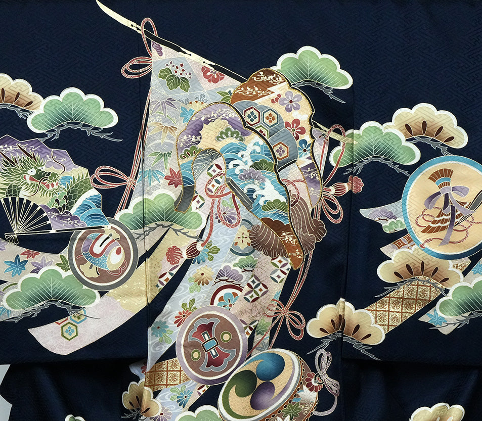 お宮参り 着物 男児祝着 正絹のしめ 初着 産着 新品d2105