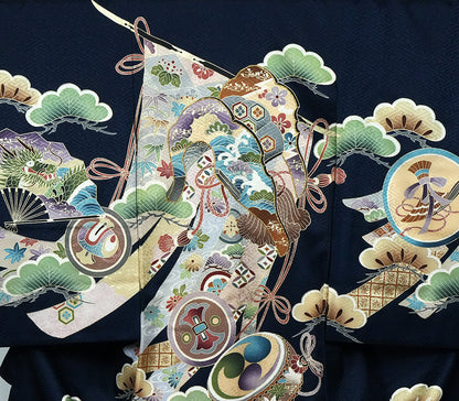 お宮参り 着物 男児祝着 正絹のしめ 初着 産着 新品d2105