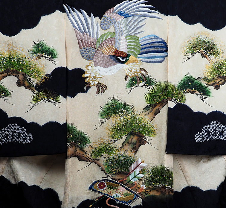 お宮参り 着物 男の子 男児祝着 正絹のしめ 初着 新品d2108