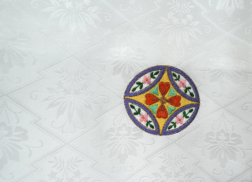 お宮参り着物 男の子 正絹 白地に黄金の鷹と宝尽くし 〜高貴なる白〜d2127