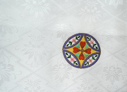 お宮参り着物 男の子 正絹 白地に黄金の鷹と宝尽くし 〜高貴なる白〜d2127