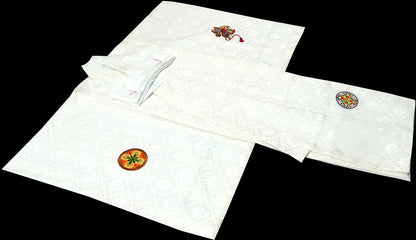 お宮参り着物 男の子 正絹 白地に黄金の鷹と宝尽くし 〜高貴なる白〜d2127