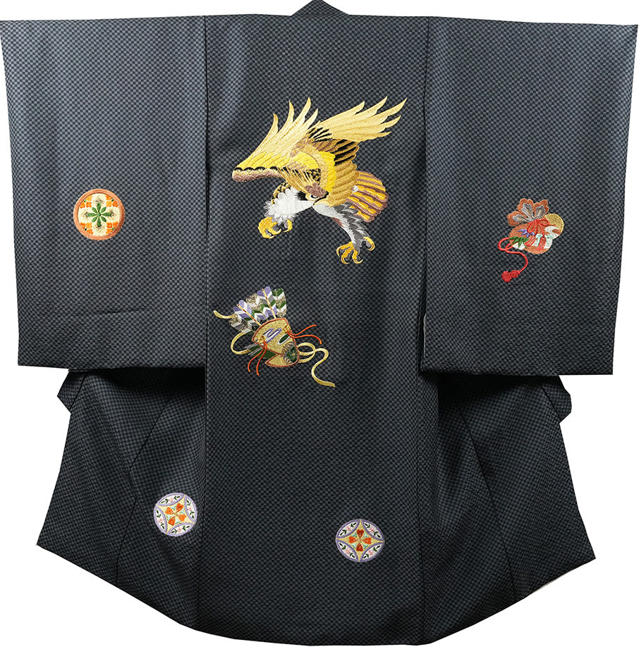 お宮参り 着物 男の子 男児祝着 正絹のしめ 初着 産着 新品d2145