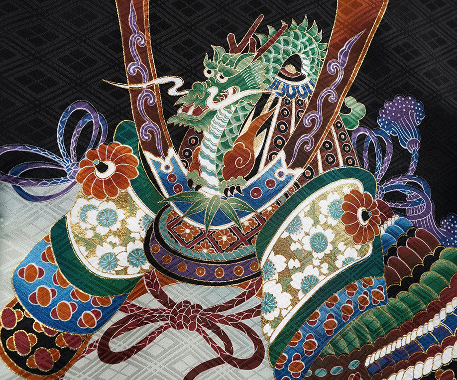 お宮参り 着物 男の子 男児祝着 正絹のしめ 初着 新品d32004