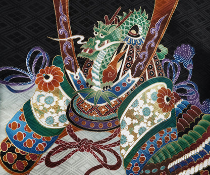 お宮参り 着物 男の子 男児祝着 正絹のしめ 初着 新品d32004