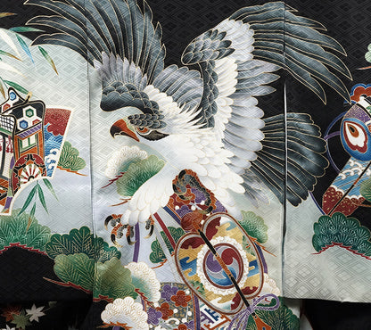 お宮参り 着物 男の子 男児祝着 正絹のしめ 初着 新品d32006