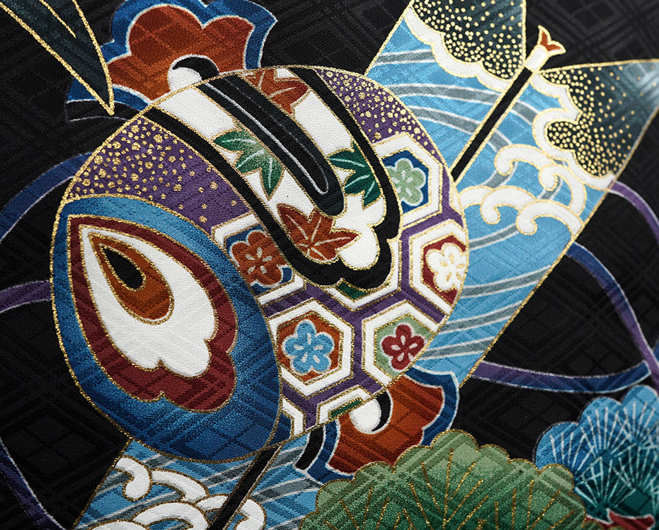 お宮参り 着物 男の子 男児祝着 正絹のしめ 初着 新品d32006