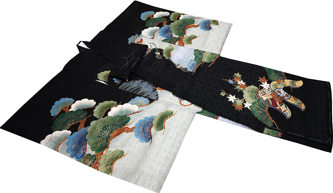 お宮参り 着物 男の子 男児祝着 正絹のしめ 初着 新品d32006