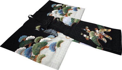 お宮参り 着物 男の子 男児祝着 正絹のしめ 初着 新品d32006