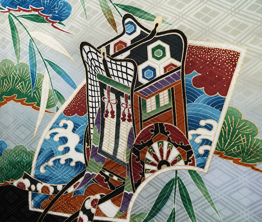 お宮参り 着物 男の子 男児祝着 正絹のしめ 初着 新品d32023