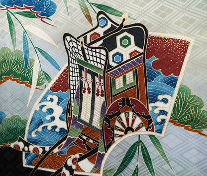 お宮参り 着物 男の子 男児祝着 正絹のしめ 初着 新品d32023