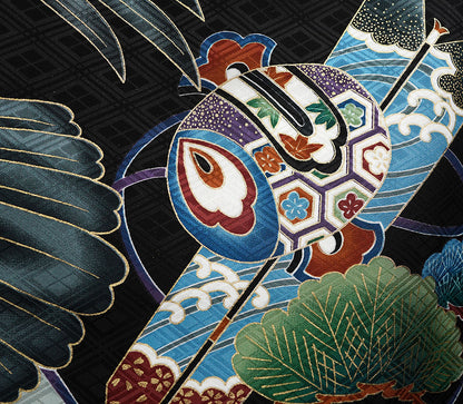 お宮参り 着物 男の子 男児祝着 正絹のしめ 初着 新品d32023