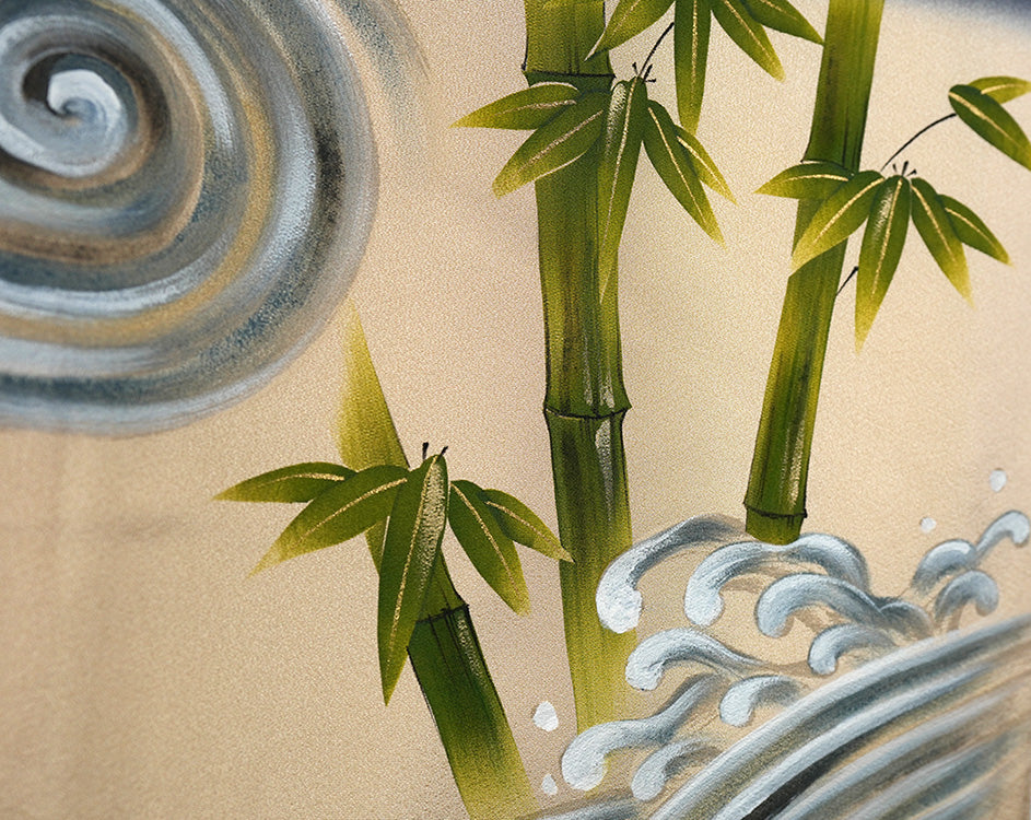 お宮参り着物 男の子 正絹 黒地に龍虎と竹 〜天の龍・地の虎〜d32039