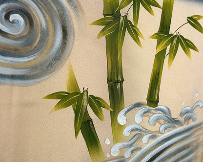 お宮参り着物 男の子 正絹 黒地に龍虎と竹 〜天の龍・地の虎〜d32039