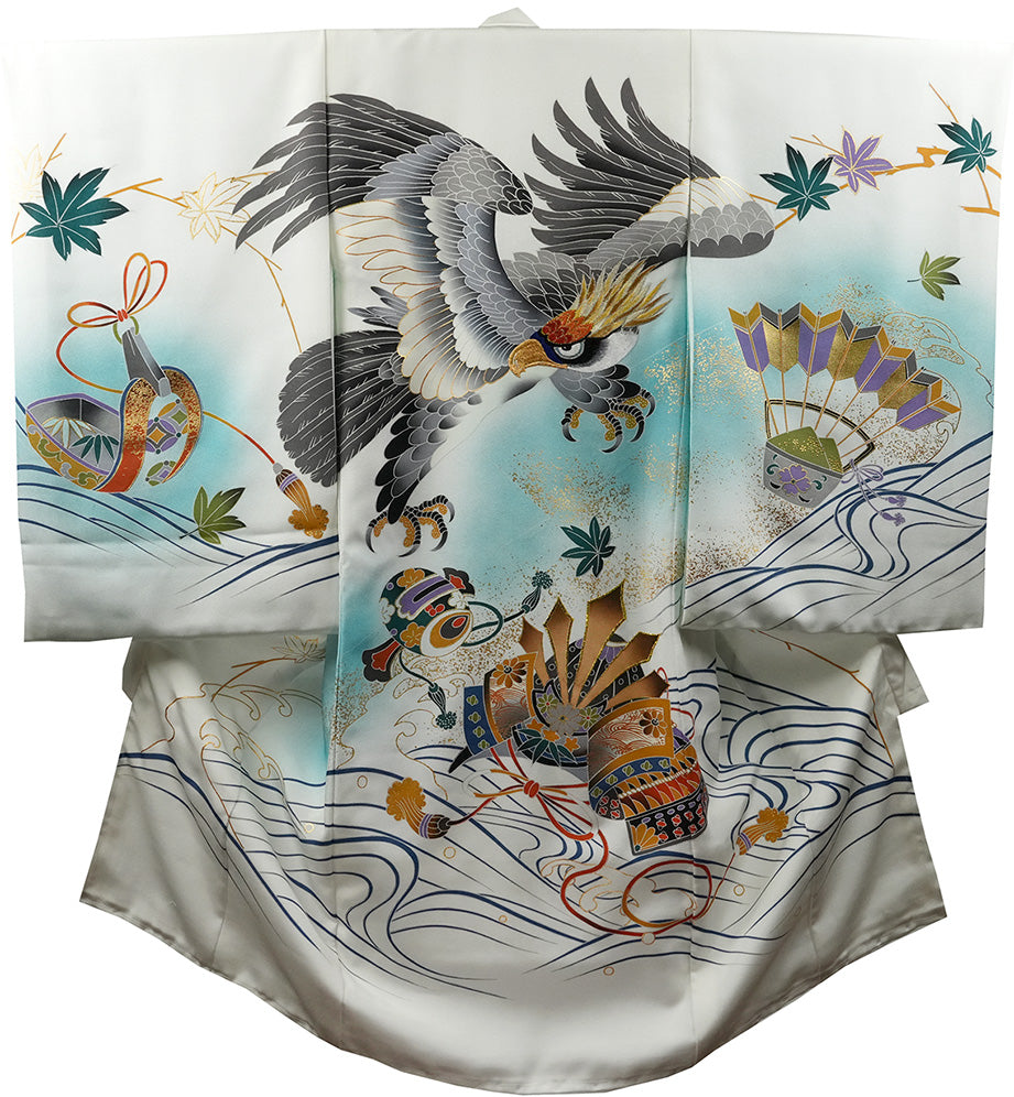 お宮参り 着物 男の子 男児祝着 正絹のしめ 初着 産着 新品d32056