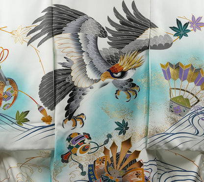 お宮参り 着物 男の子 男児祝着 正絹のしめ 初着 産着 新品d32056