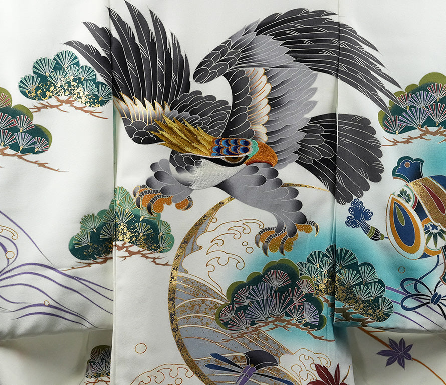 お宮参り 着物 男の子 男児祝着 正絹のしめ 初着 産着 新品d32058