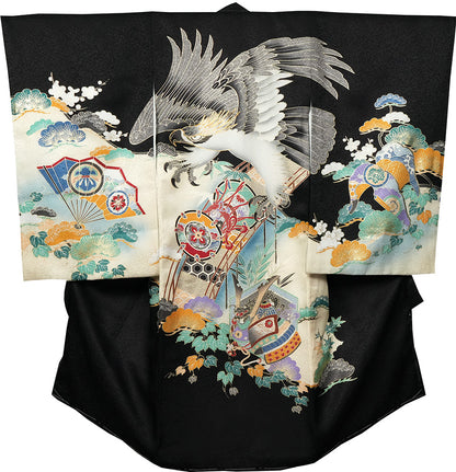 お宮参り 着物 男の子 男児祝着 正絹のしめ 初着 新品d32065