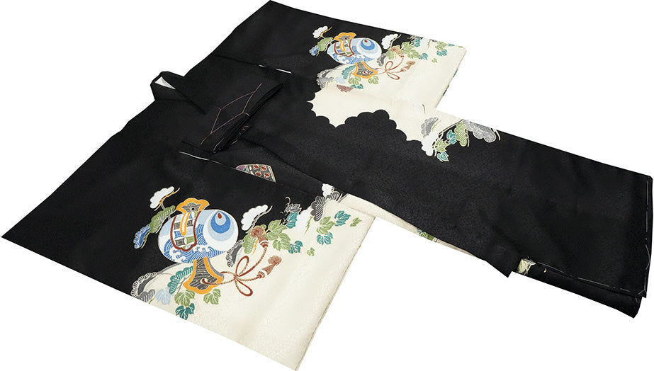 お宮参り 着物 男の子 男児祝着 正絹のしめ 初着 新品d32065