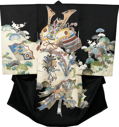 お宮参り 着物 男の子 男児祝着 正絹のしめ 初着 新品d32066