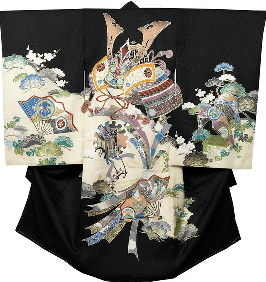お宮参り 着物 男の子 男児祝着 正絹のしめ 初着 新品d32066