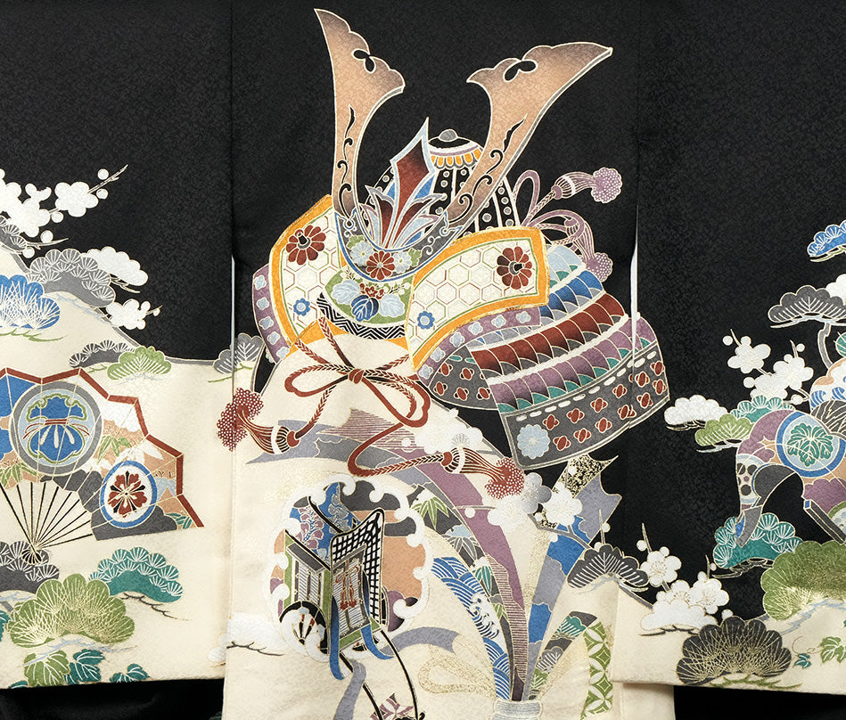 お宮参り 着物 男の子 男児祝着 正絹のしめ 初着 新品d32066