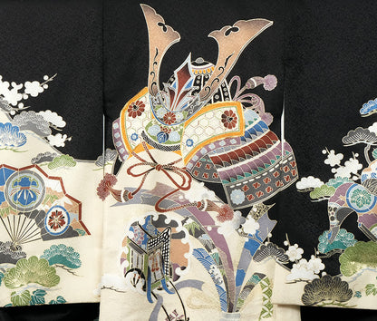 お宮参り 着物 男の子 男児祝着 正絹のしめ 初着 新品d32066